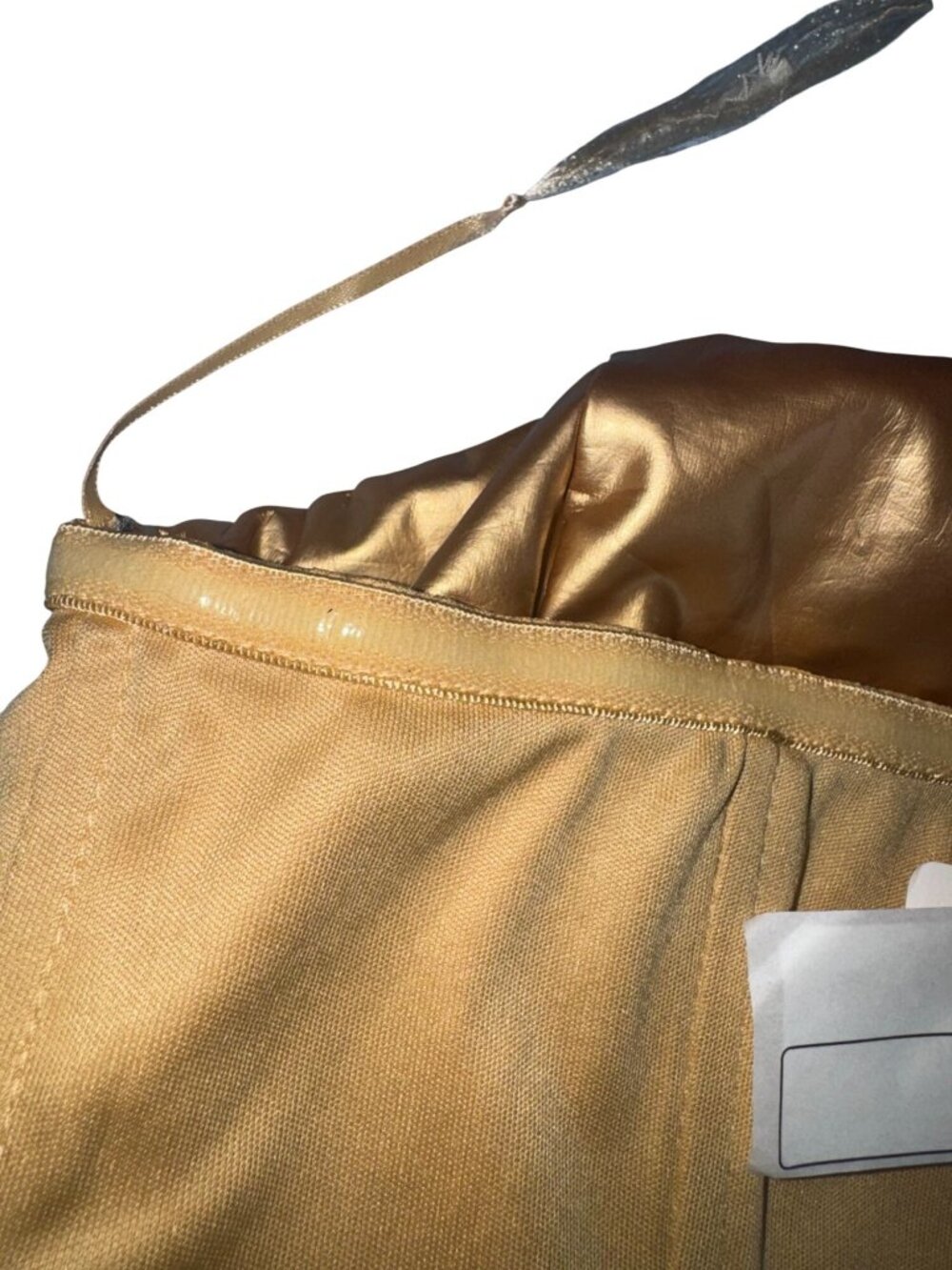 Rose Velvet Metallic Gold Strapless Crop Top Small New With Tags - Picture 8 of 8